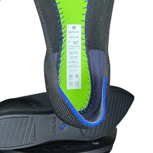 Rothy's The Point Ballet Flats Slip On EUC Navy W7 Womens Sustainable - Picture 6 of 7